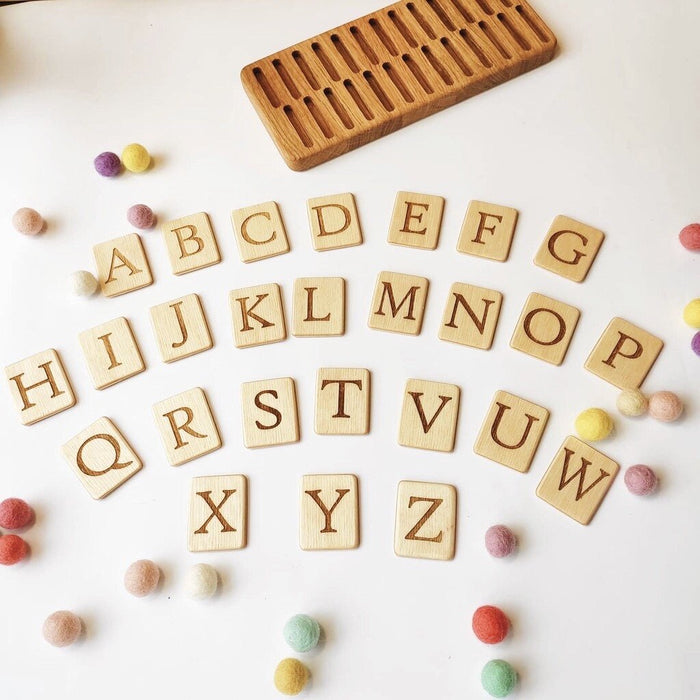Abc spelling wooden board alphabets